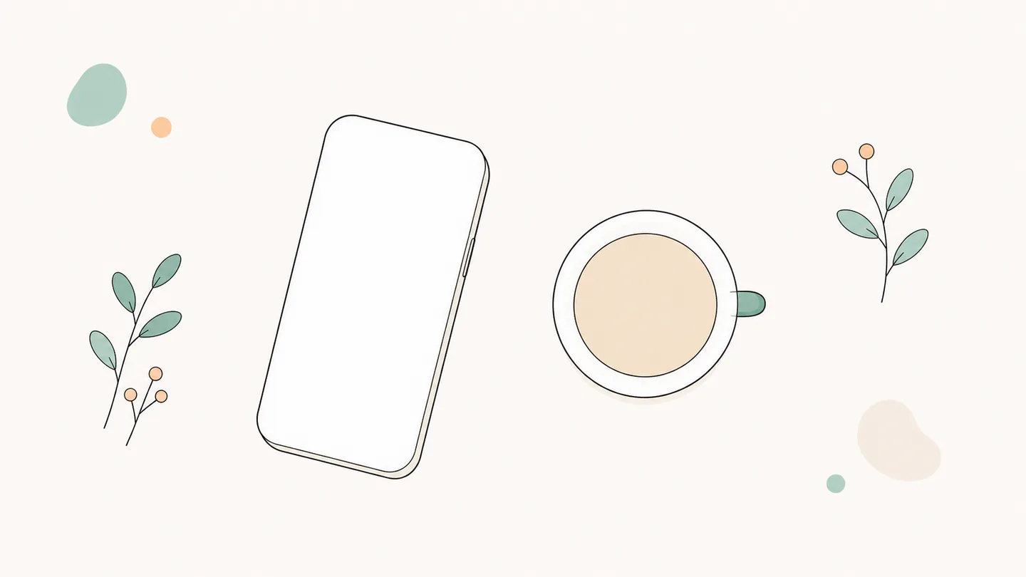 伏せたスマホとメモ帳とペン