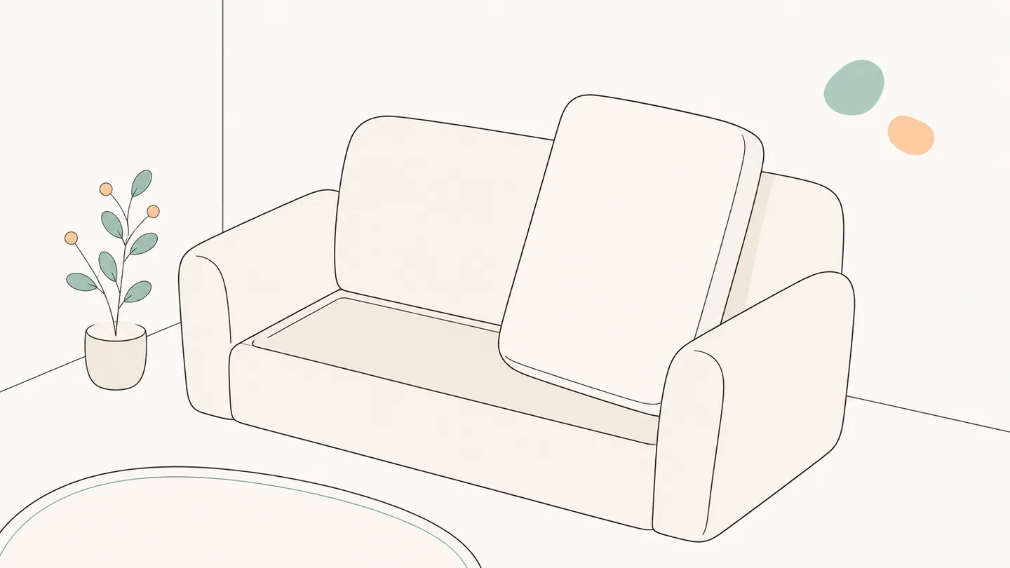 ソファのすき間から吸い出す点